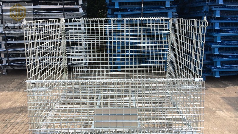 久工倉儲設(shè)備-折疊式倉儲籠加蓋，久工倉儲籠表面鍍鋅處理-南京倉儲籠廠家