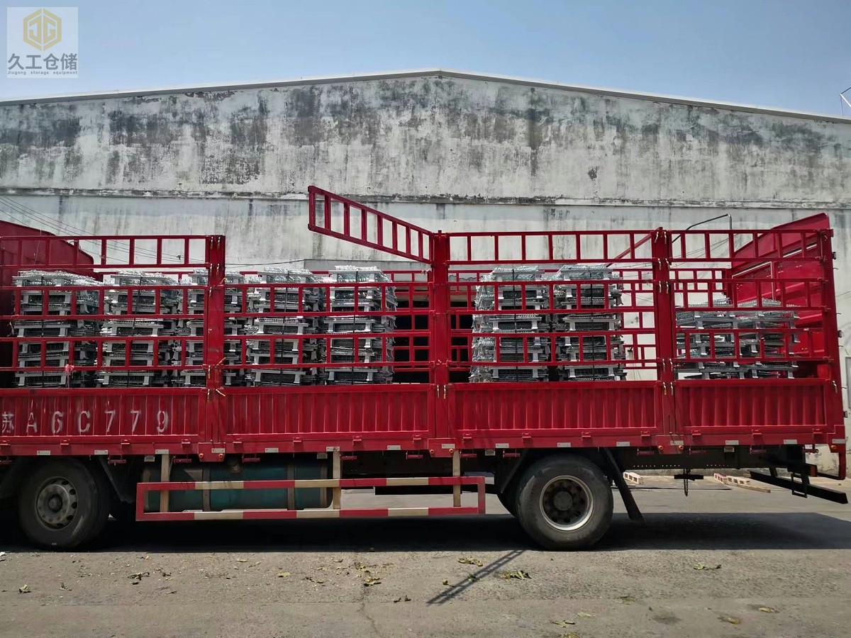 南京久工倉儲-折疊式倉儲籠發(fā)貨實拍，南京倉儲籠廠家生產批發(fā)-久工倉儲籠