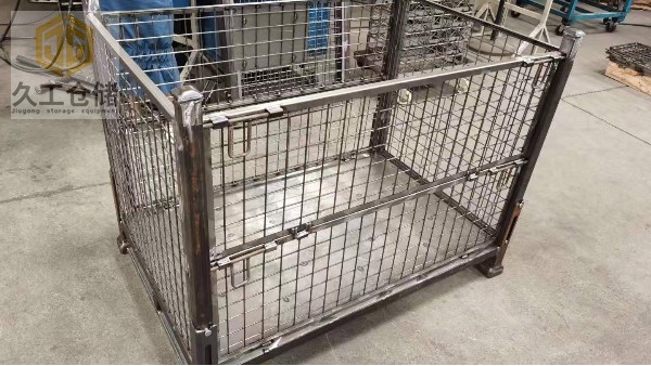 可折疊網(wǎng)箱，鋼制料箱倉儲在物流中運(yùn)用化，久工倉儲金屬周轉(zhuǎn)箱