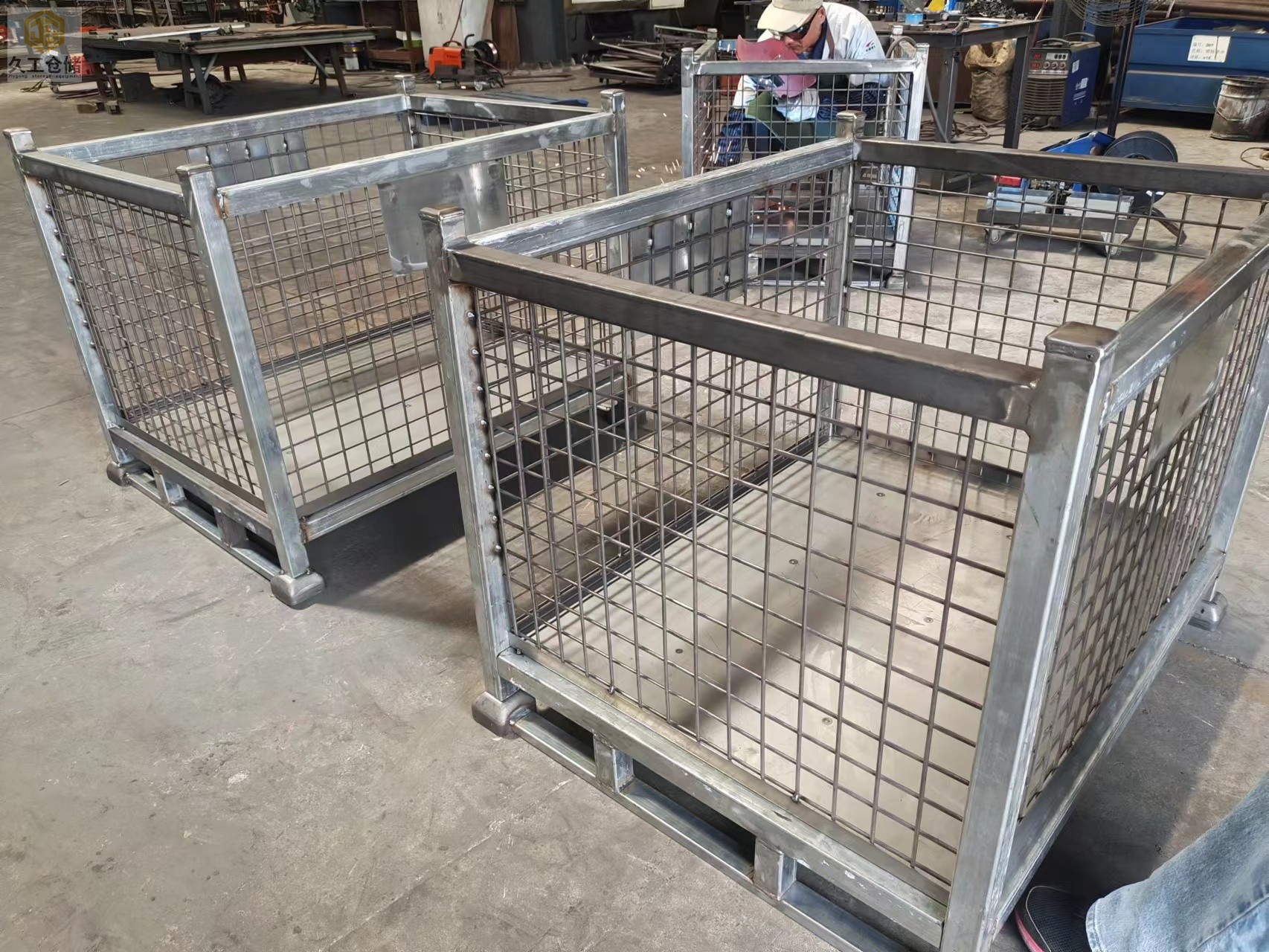 鋼制料箱-金屬周轉(zhuǎn)箱-金屬網(wǎng)格鐵框-生產(chǎn)支持定制，南京久工倉(cāng)儲(chǔ)設(shè)備
