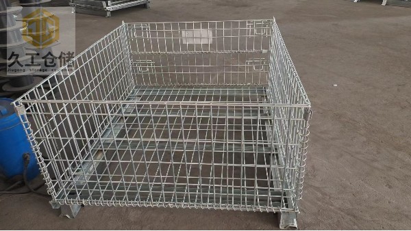 矩管腿倉儲籠，上貨架倉儲籠批量生產(chǎn)，折疊式倉儲籠產(chǎn)品展示，實拍現(xiàn)場，南京倉儲籠廠家-久工倉儲