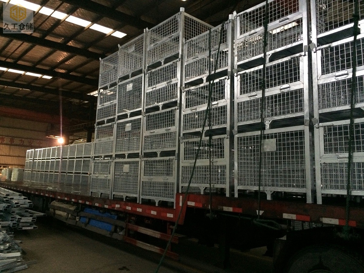 可折疊網(wǎng)箱-鍍鋅鋼制料箱實(shí)拍現(xiàn)場-金屬周轉(zhuǎn)箱南京周轉(zhuǎn)箱廠家-久工倉儲設(shè)備